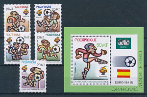 Мозамбик, Футбол, ЧМ 1982, 5 марок+блок